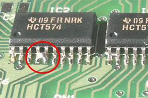 solder bridging