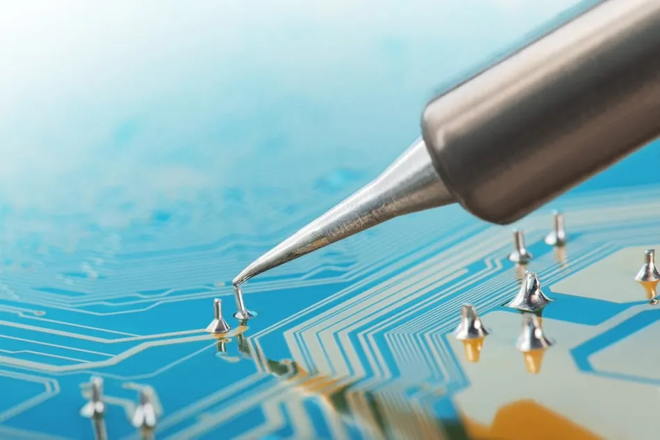soldering of PCB with electronic components