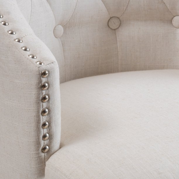 Swivel mechanism and tufted backrest