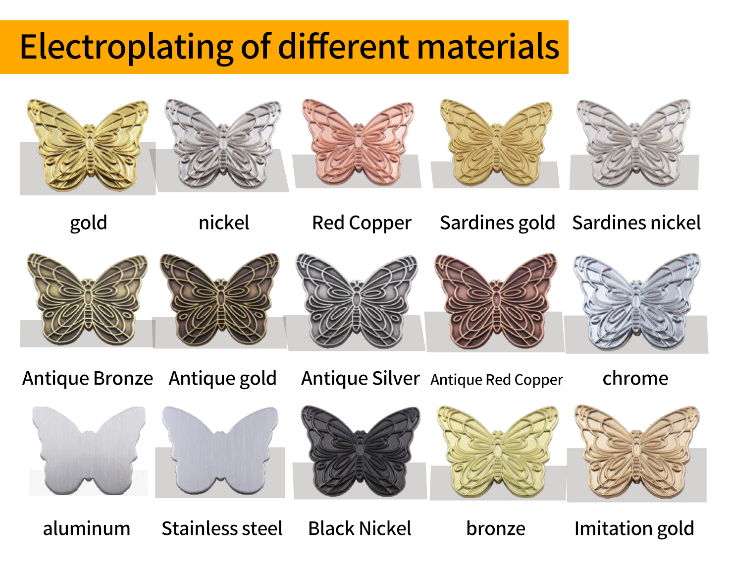 butterfly jewelry electroplating
