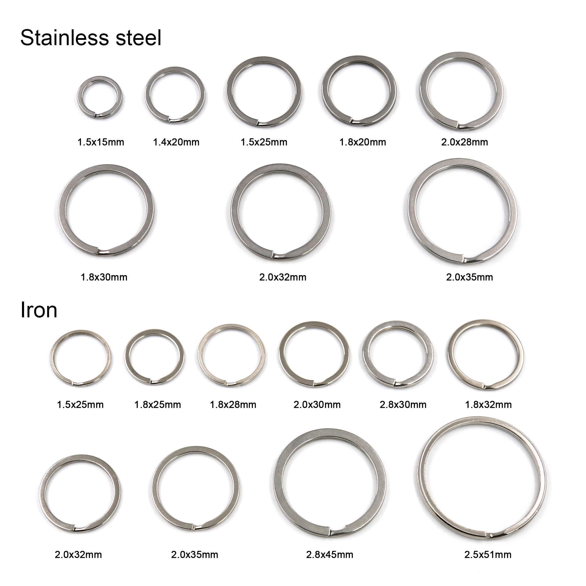 stainless steel flat key ring
