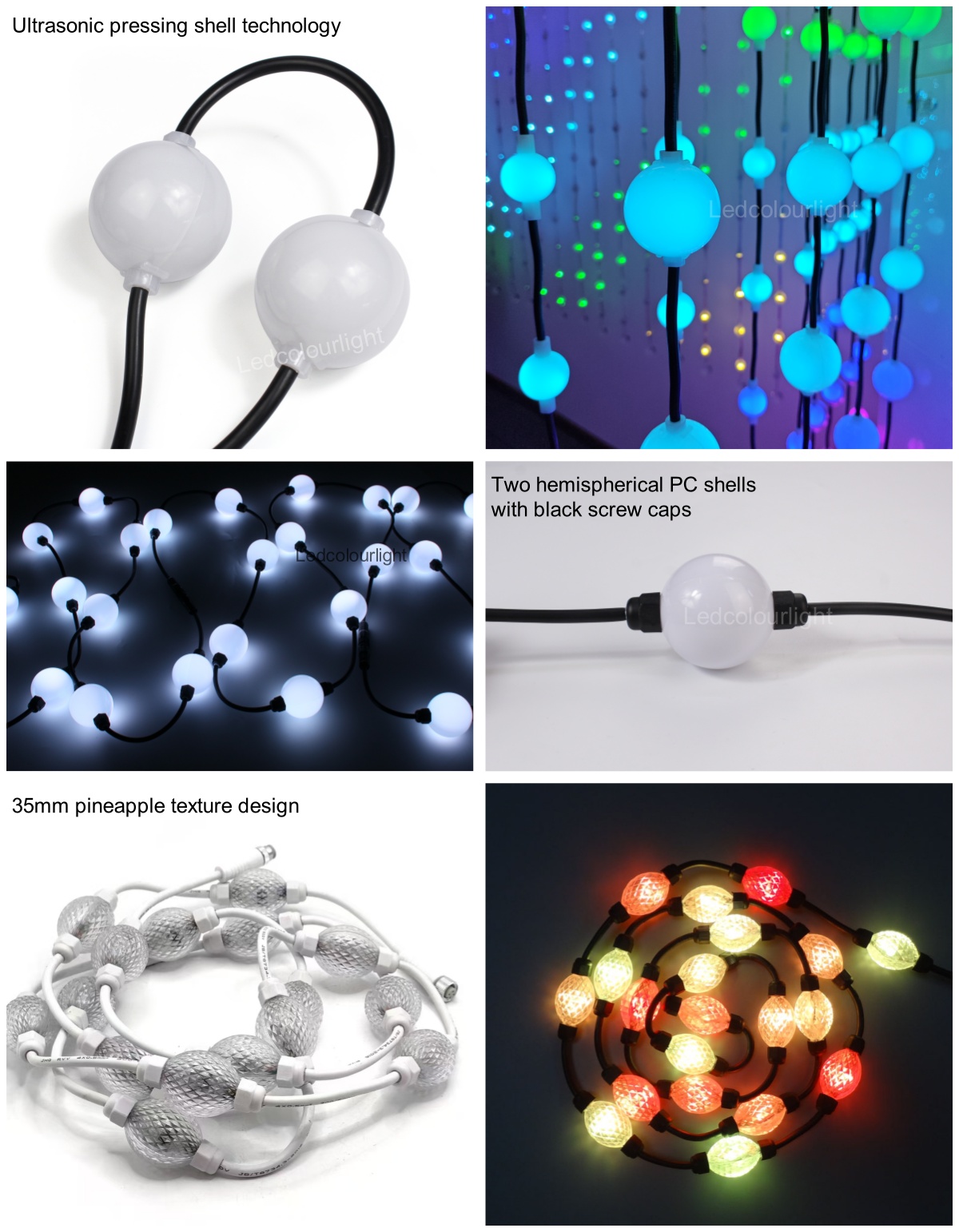 different types of rgb christmas lights string