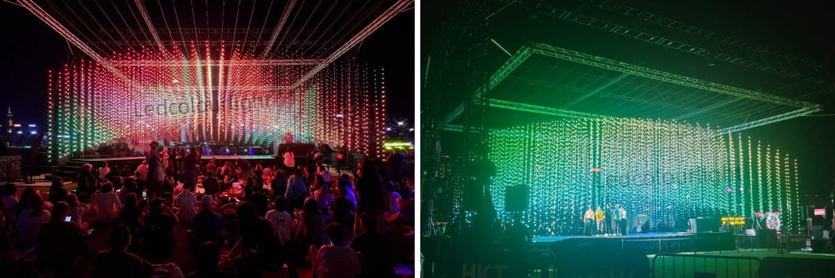 36mm DMX LED strings for music festival stage design