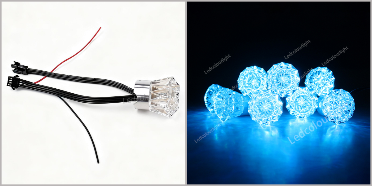 40mm WS2811 RGB diamond led lights