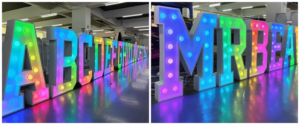 LED Letter with RGB bulbs
