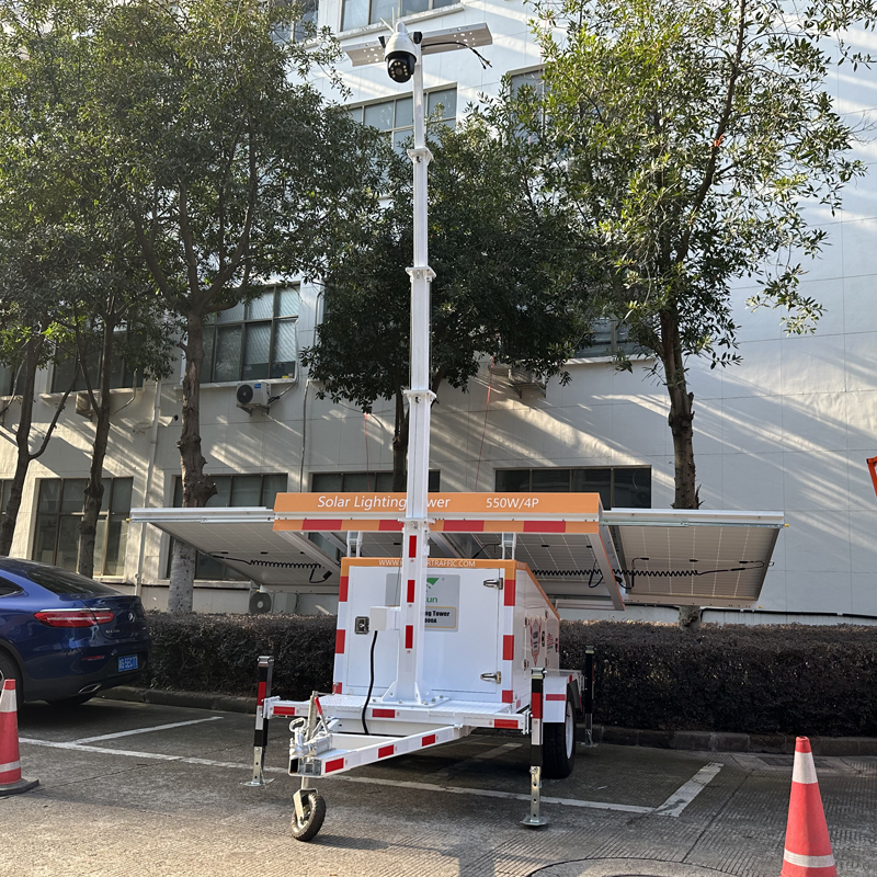 Solar Portable light tower trailers CCTV camera