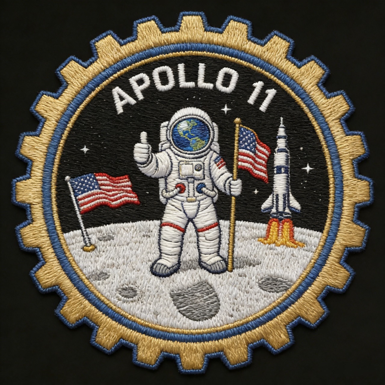 A patch created to honor the 1969 Apollo 11 moon landing