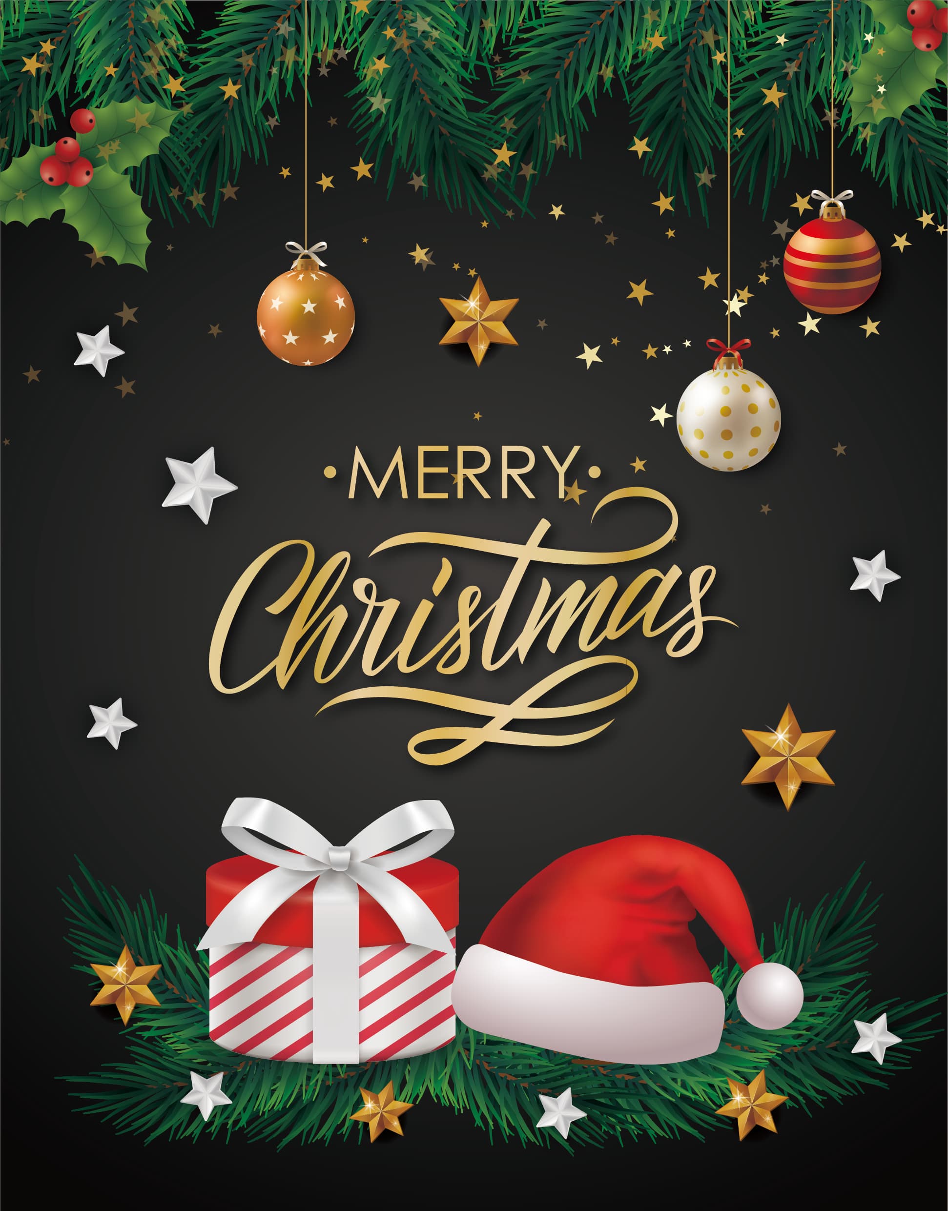 Luxury Gold & Dark Christmas Card
