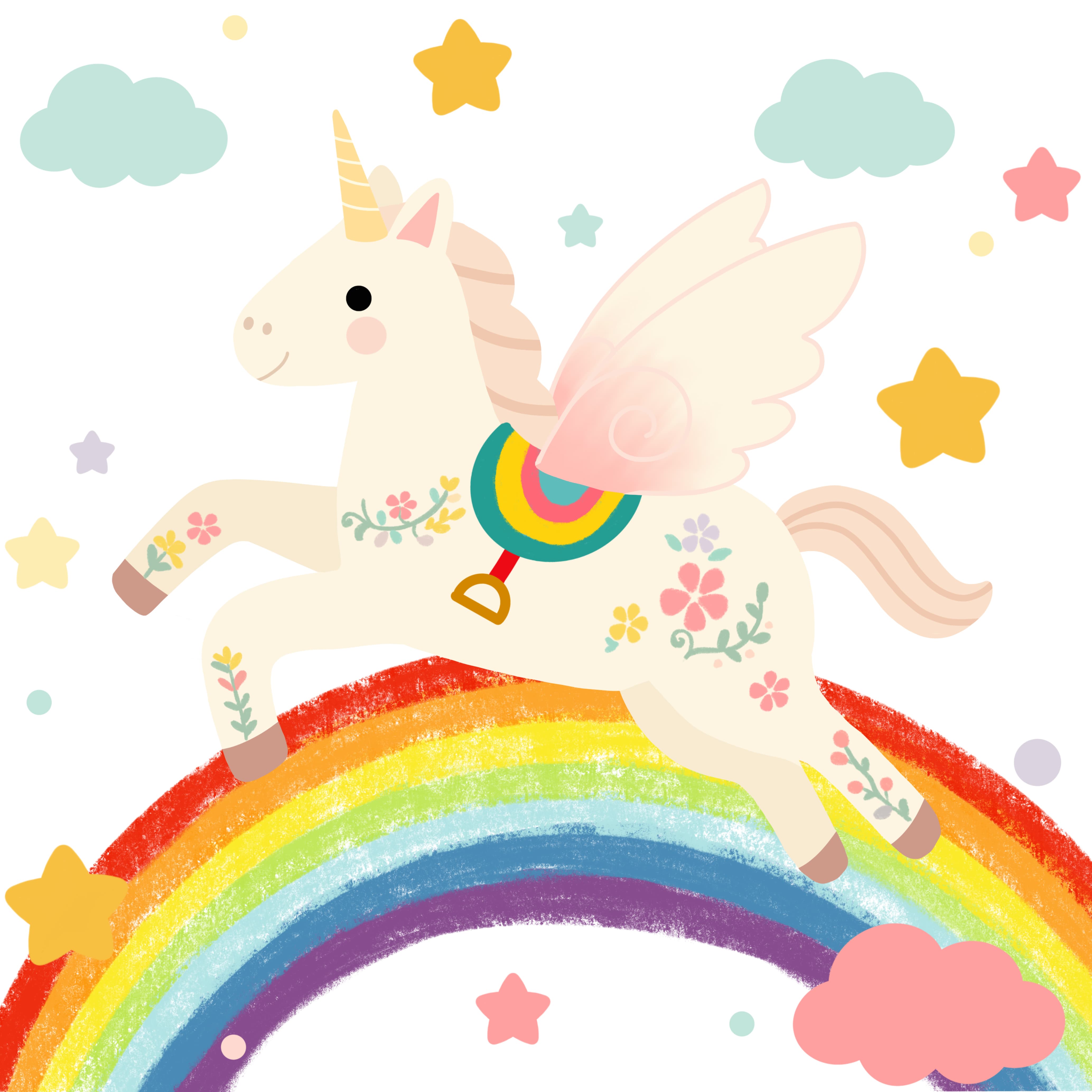 Cartoon Rainbow Unicorn