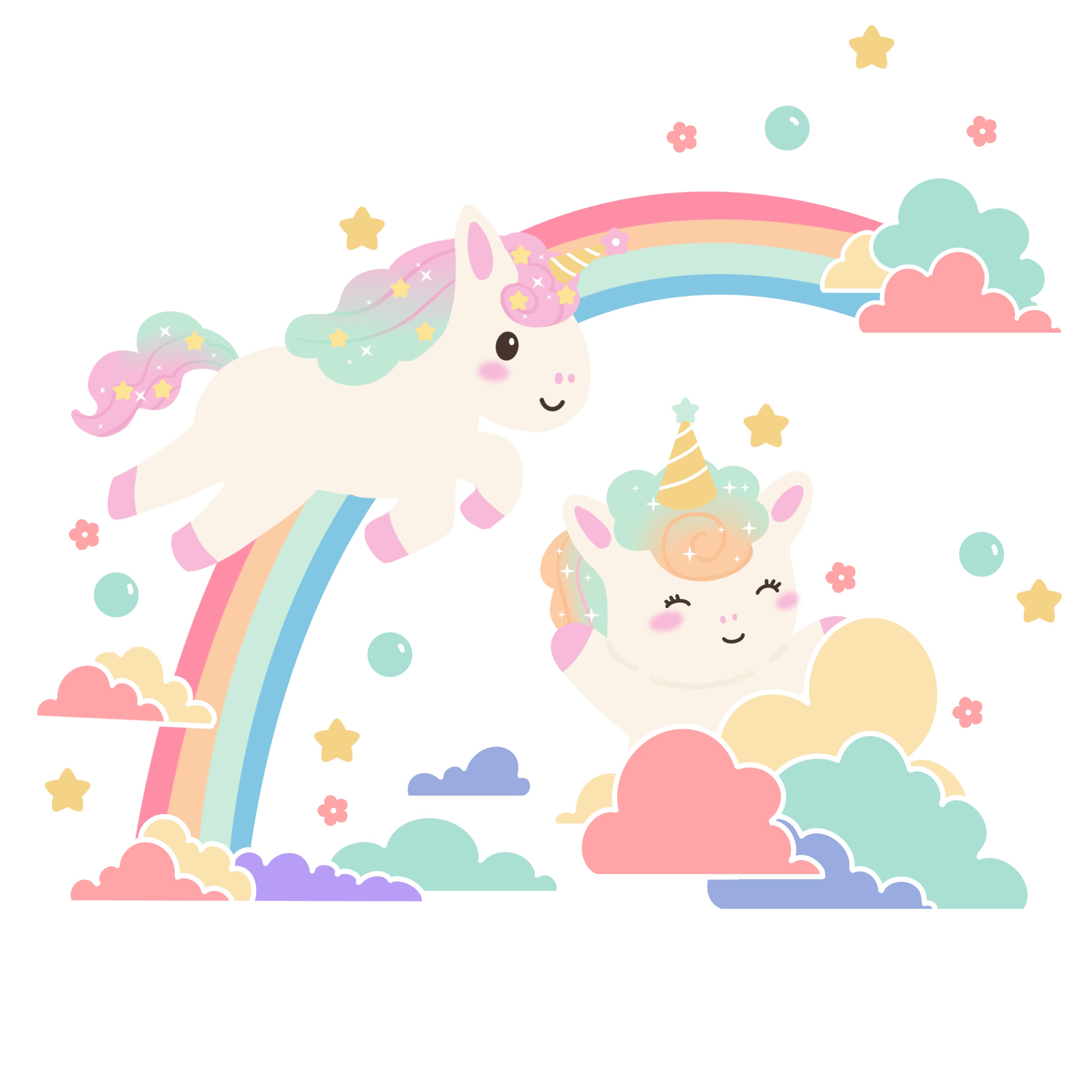 Cartoon Rainbow Unicorn