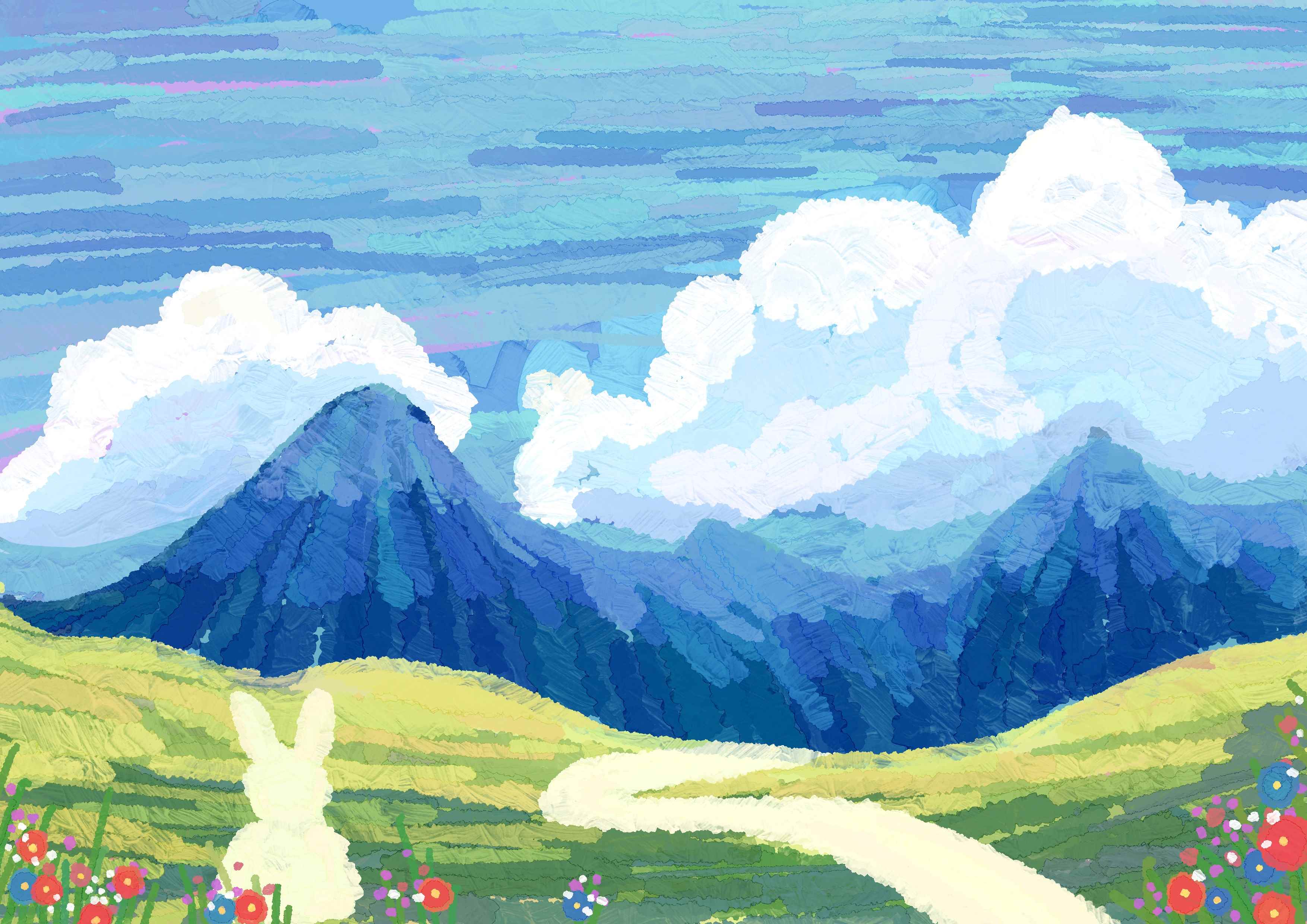 Oil Painting Wind Healing Landscape Illustration