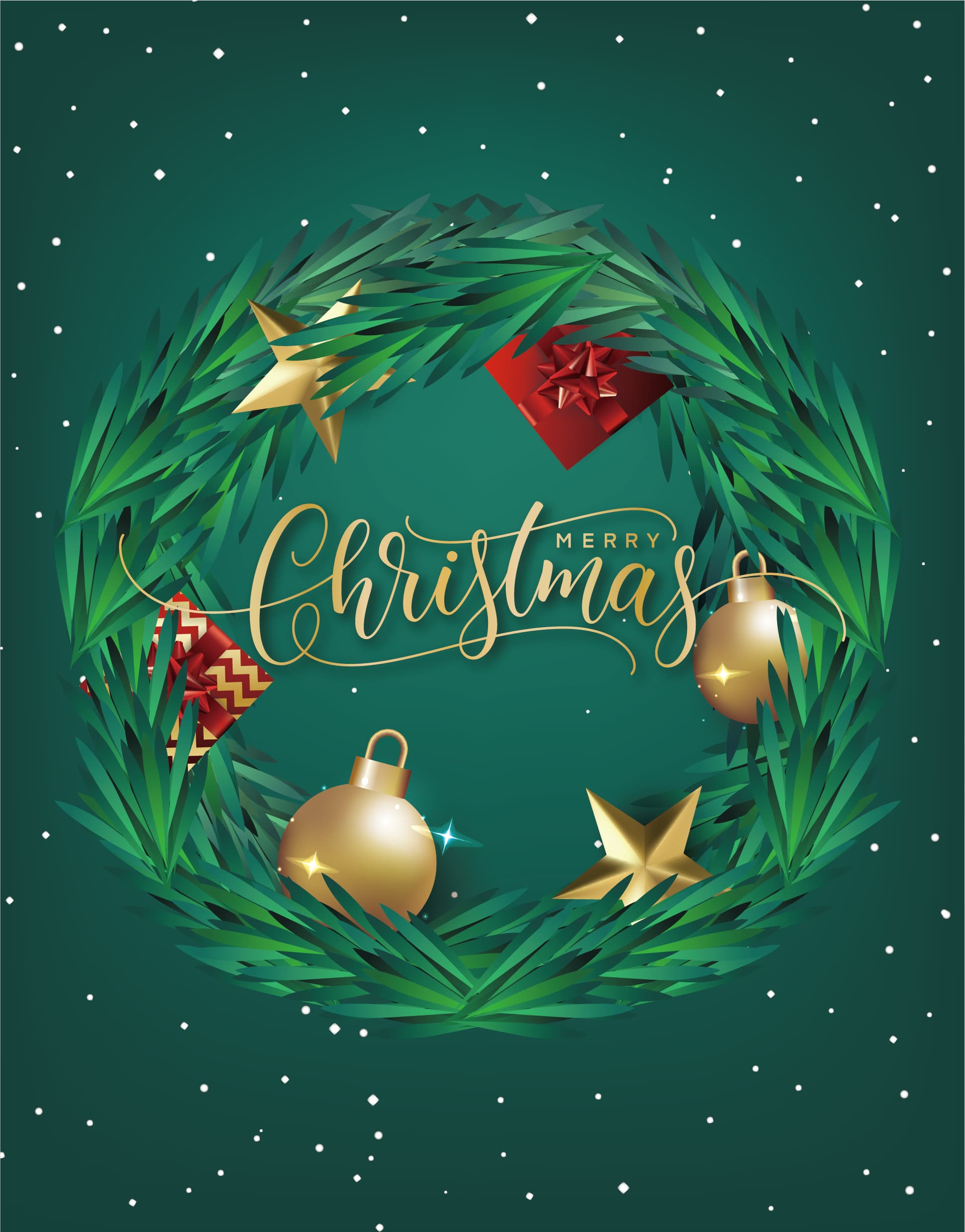 Luxury Gold & Green Christmas Card Patterns Collection