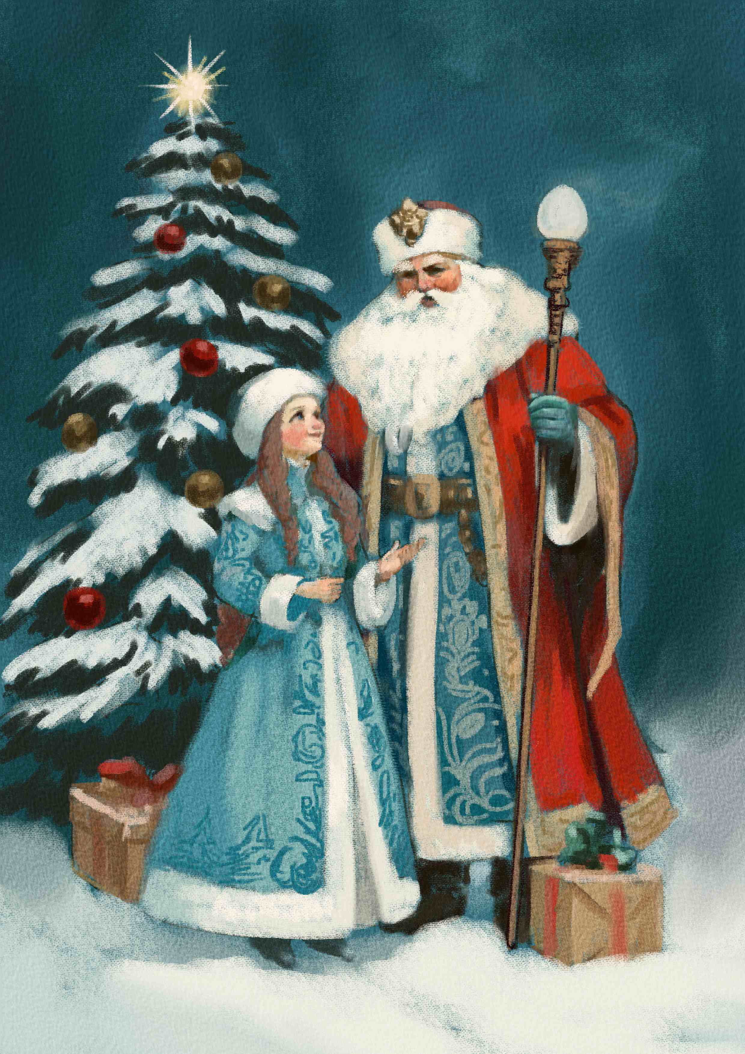 Ded Moroz and Snegurochka