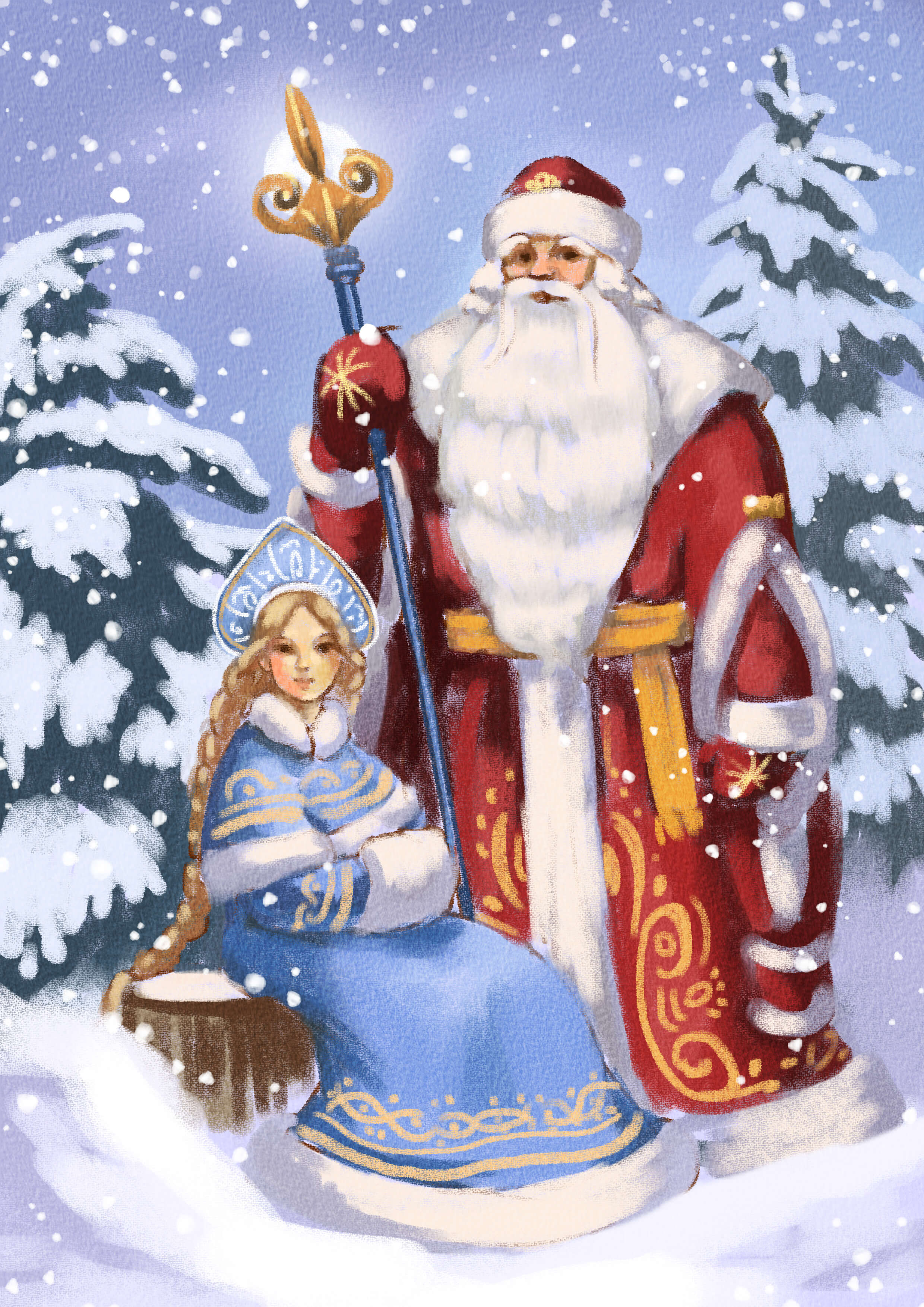 Ded Moroz and Snegurochka