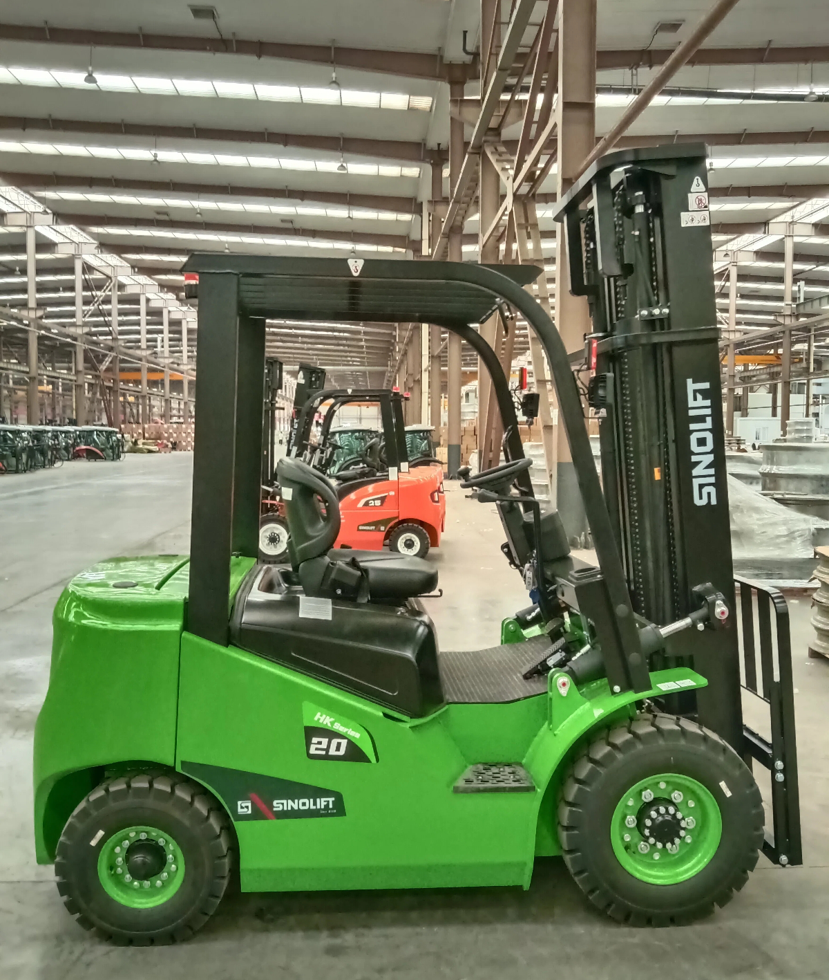 Zero-emission lithium-ion forklift with intelligent OPS system for warehouse safety