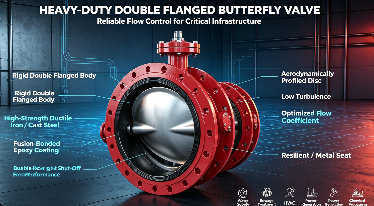 Double Flanged Butterfly Valve