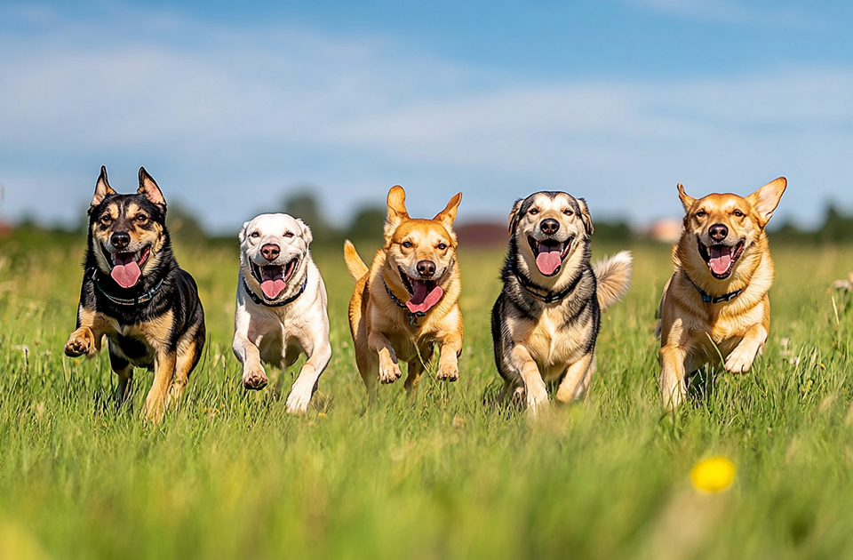 dogs running