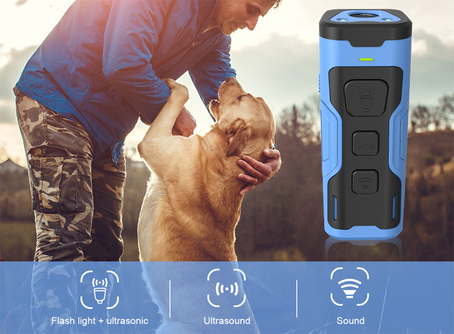 sound and flashlight of an ultrasonic dog trainer
