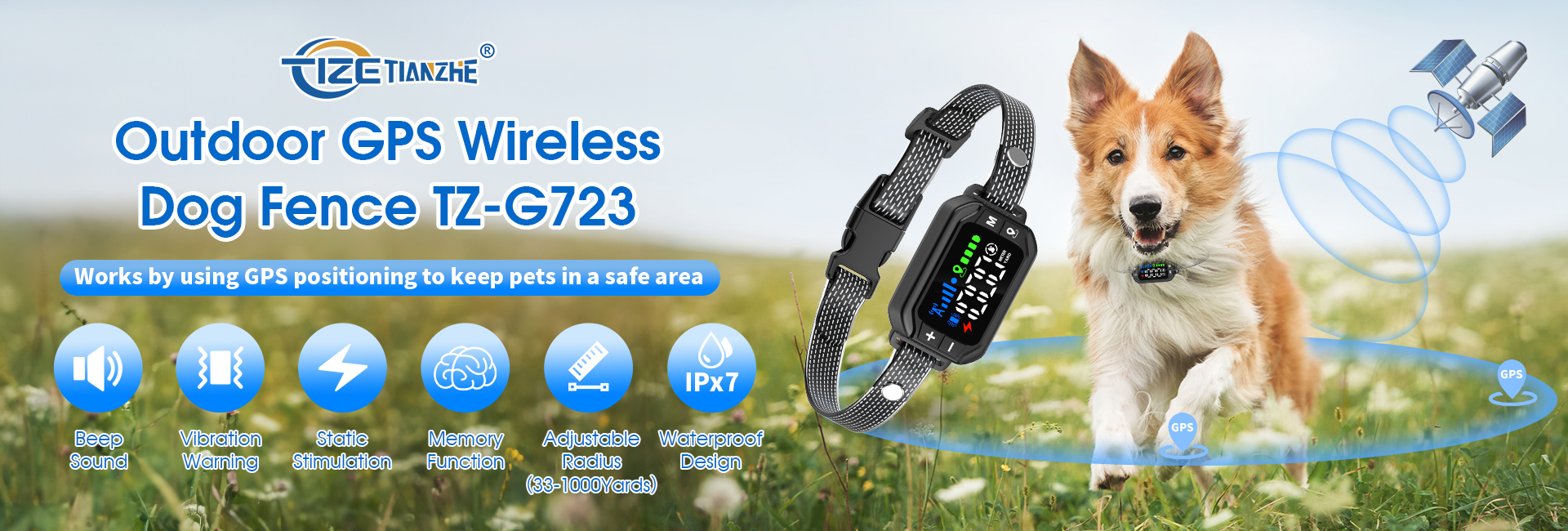 TZ-G723 Outdoor GPS Wireless Dog Fence