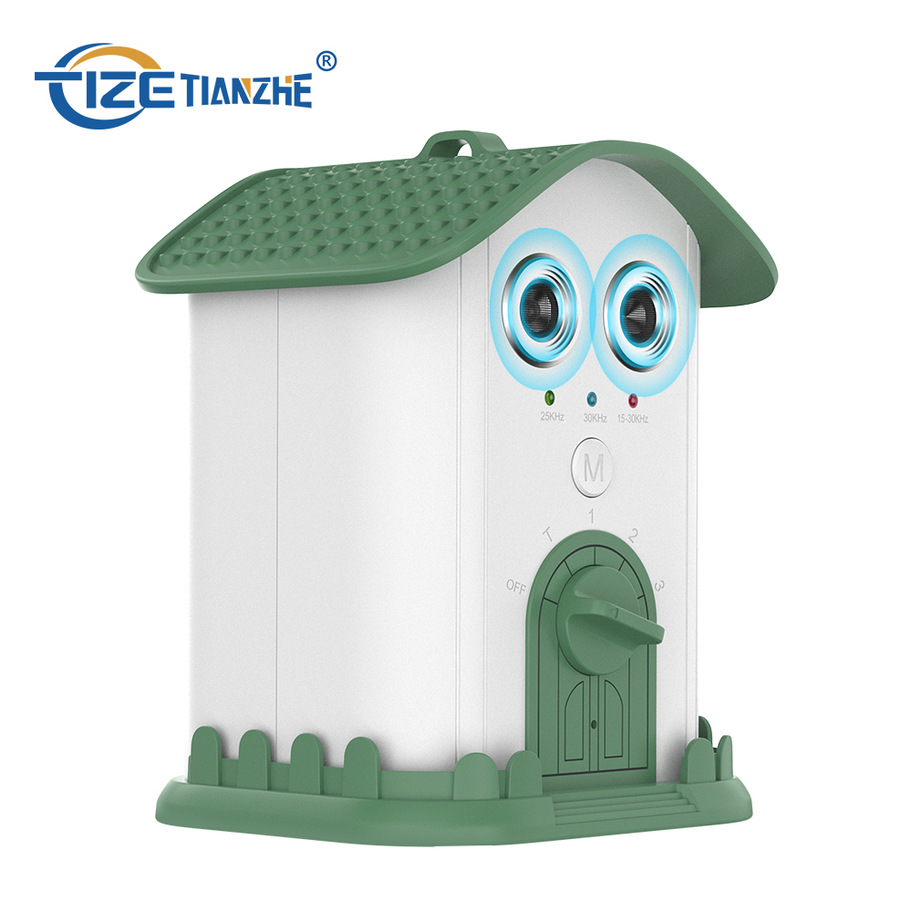 birdhouse style hanging ultrasonic dog repeller device