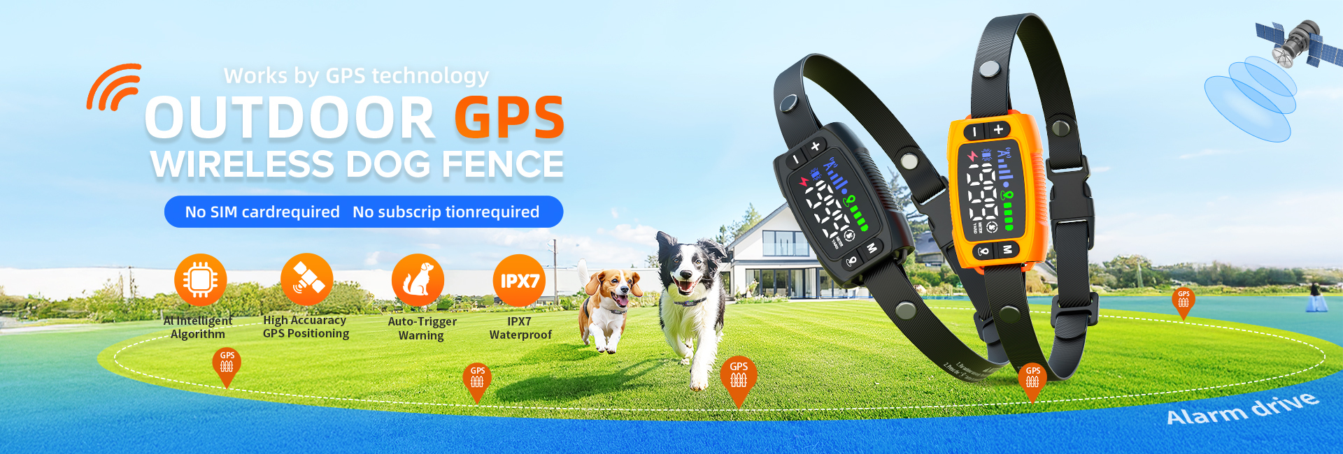 G722 outdoor gps wireless dog fence