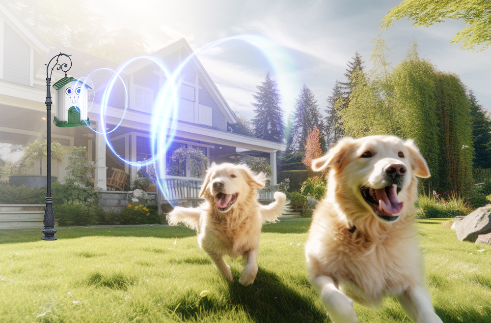 stationary ultrasonic dog repeller for outdoor