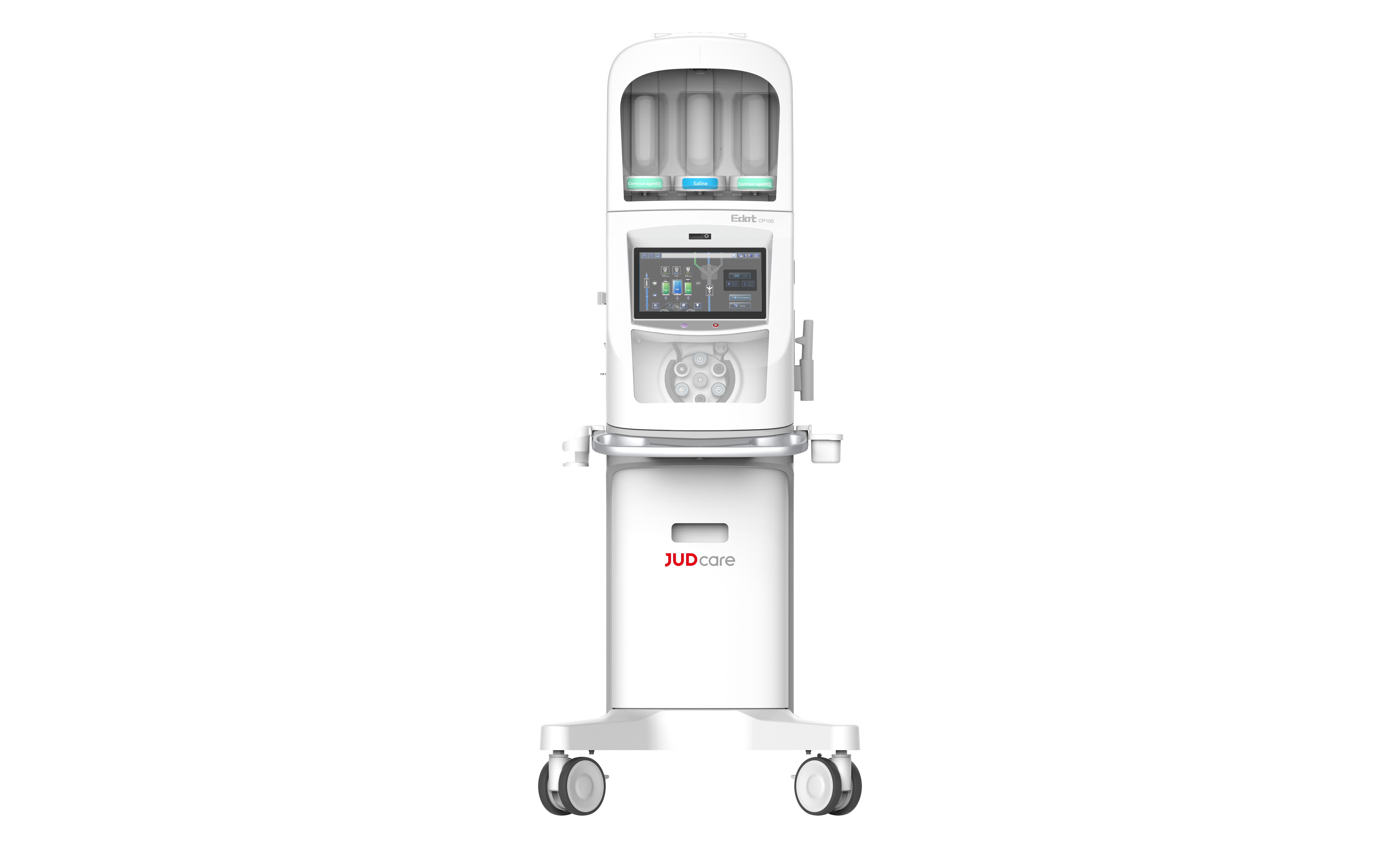 JUDcare Edot CP100 syringe-free peristaltic CT injector for safe and precise contrast delivery in CT scans