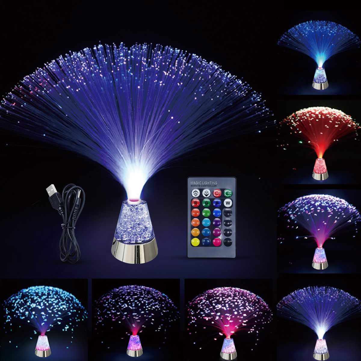 Cat Staring at Fiber Optic Lamp Main Image