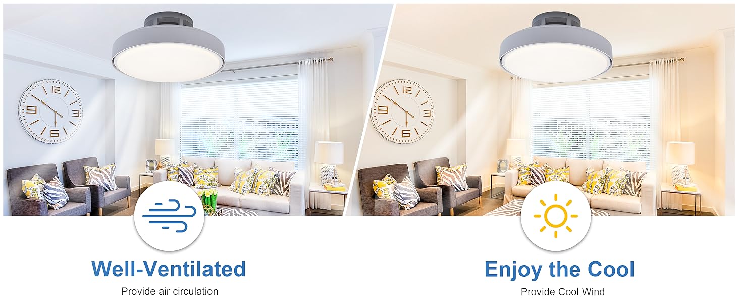 quiet air circulation fan light