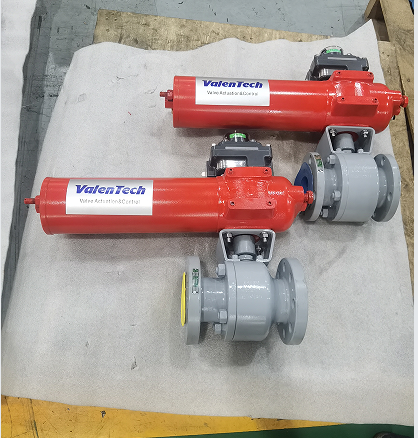 pneumatic actuator for floating ball valve