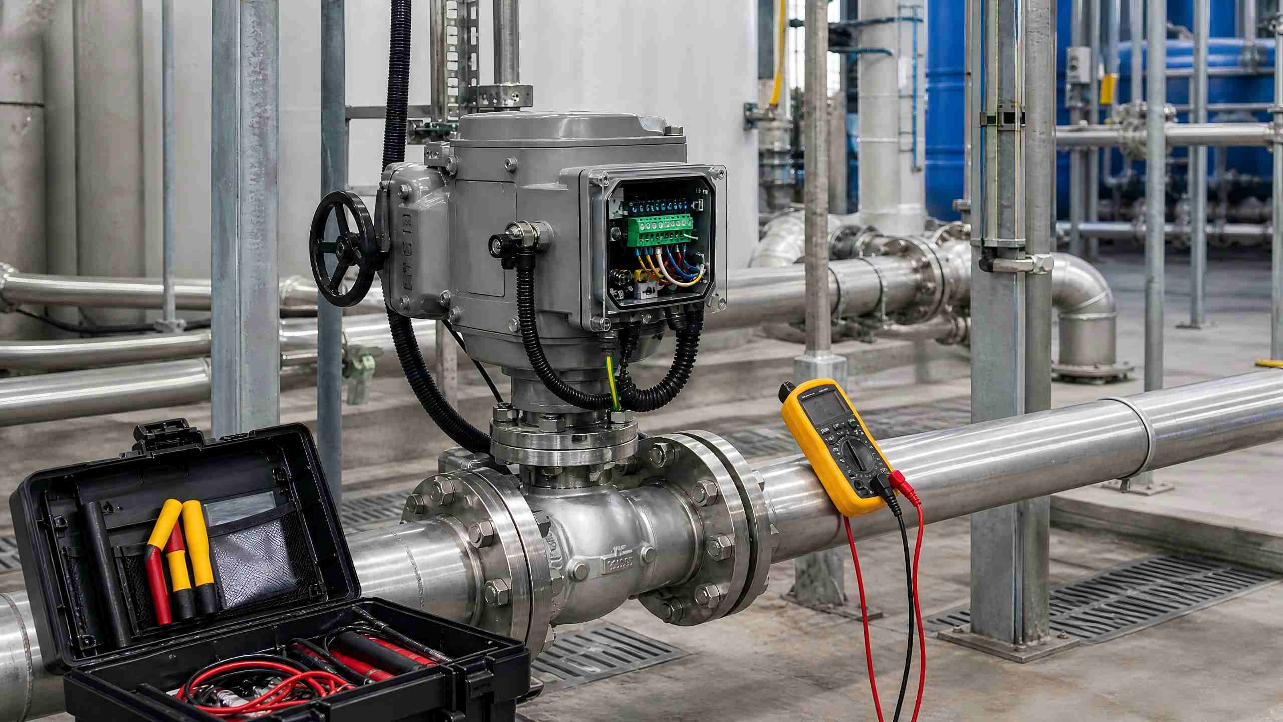 Valve actuator commissioning test