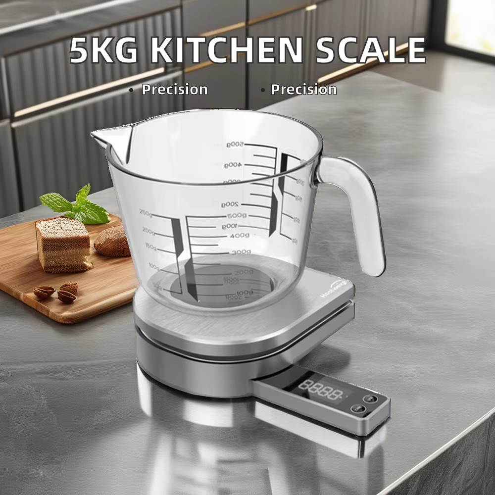 Stainless Steel Kitchen Scale with Measuring Cup