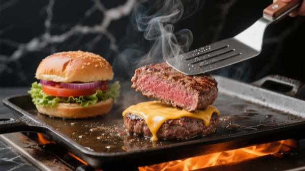 Use a griddle to make hamburgers