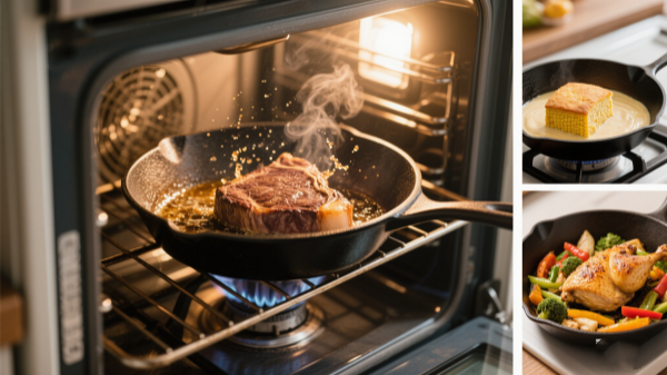 Seamless Stovetop-to-Oven Transitions of Oven Safe Skillet