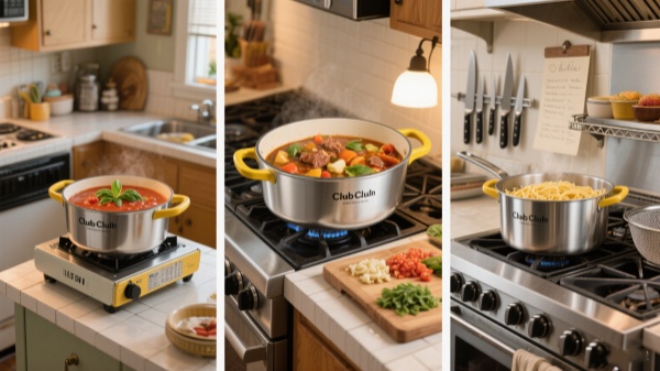 Cooking pot suitable for different kitchen scenarios