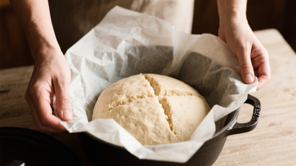 Bake Bread in a Dutch Oven-Score and load