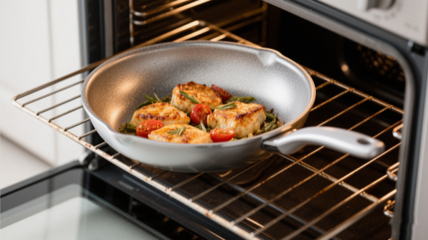 Die Cast Aluminum with Non-Stick Ceramic Coating Cookware in oven