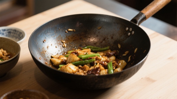 Traditional carbon steel woks develop a natural non-stick patina over time Traditional carbon steel woks develop a natural non-stick patina over time