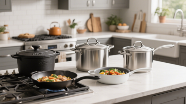 ceramic coating Die‑Cast Aluminum-Cast Iron-Stainless Steel cookware