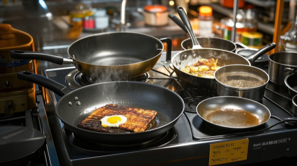 different material of frying pans