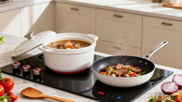 Ceramic-Coated pots and pans cooked in the kitchen Ceramic-Coated pots and pans cooked in the kitchen
