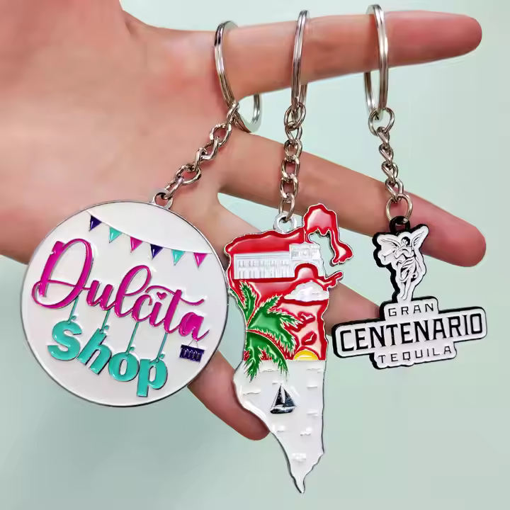 round metal keychain