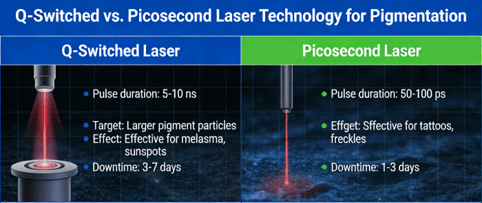 Q-Switched vs. Picosecond Lasers for Pigmentation