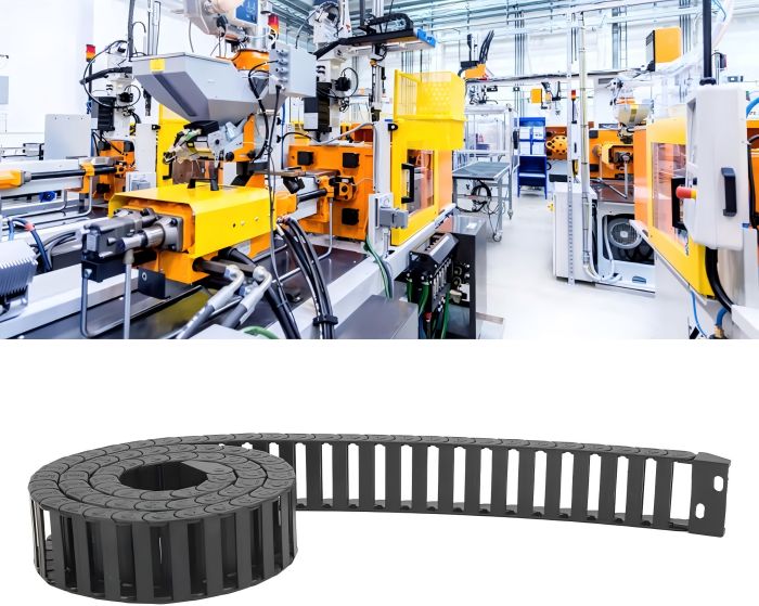 Reliable OEM enclosed drag chain solution for advanced industrial cable protection.