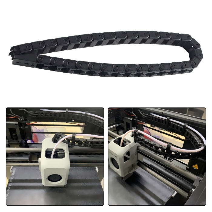 Drag chain for chip manufacturing machines provides precise and clean cable management in semiconductor production.