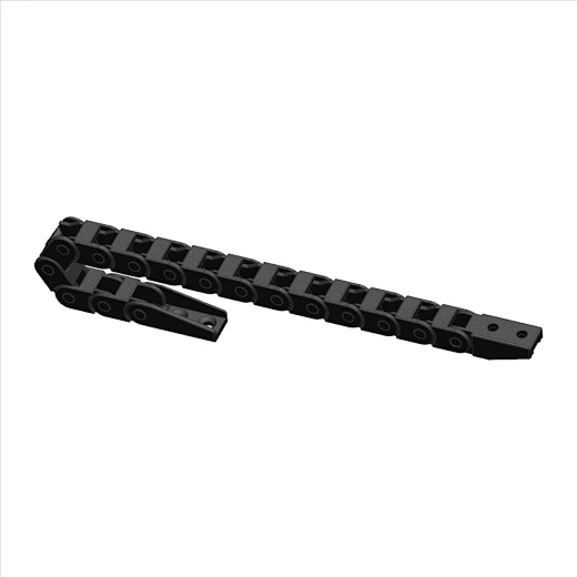 Textile conveyor cable carrier provides reliable cable management for textile machinery operations.