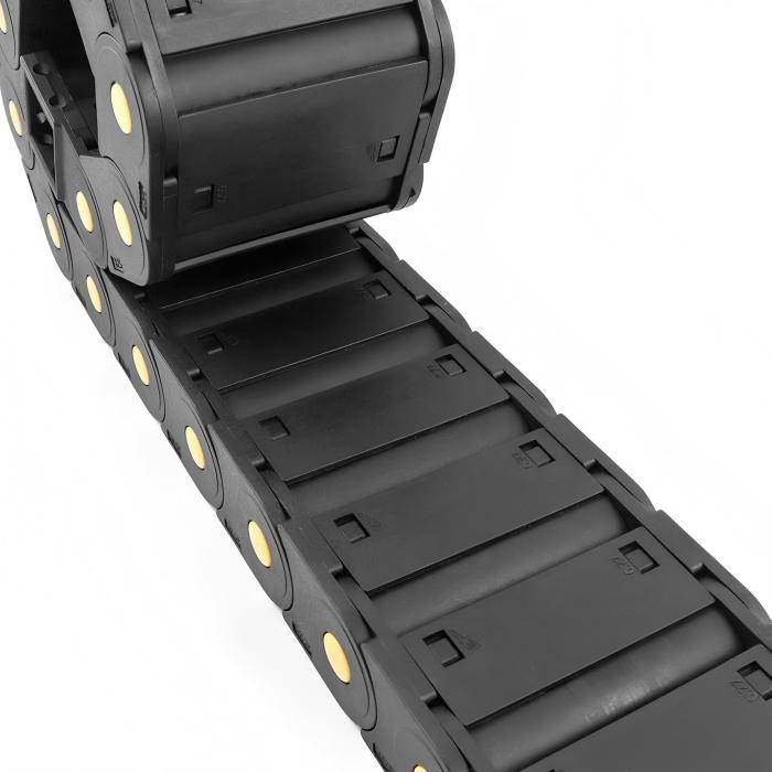 Dustproof cable carrier system ensures clean, reliable cable routing in dirty or industrial settings.