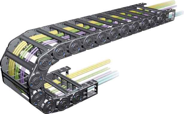 3D printer e-chain ensures smooth cable movement and prevents tangling during printing operations.