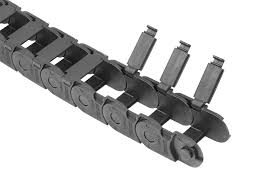 Heat resistant textile conveyor drag chain for reliable cable management in high-temperature environments.