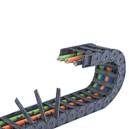 Openable CNC cable chain allows quick cable installation and easy maintenance for CNC systems.
